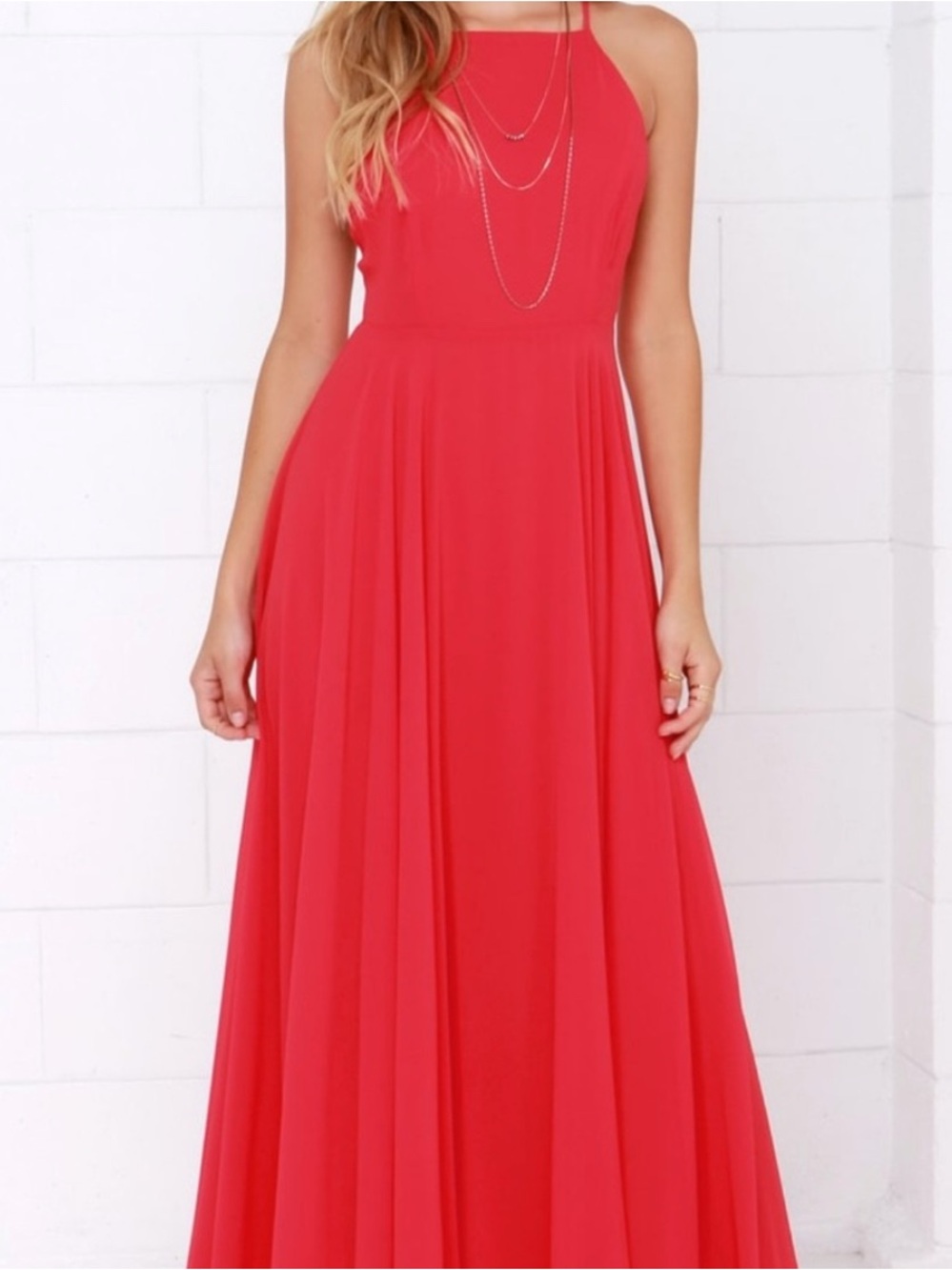 Lulu's Mythical Kind of Love Red Maxi Dress, Size M